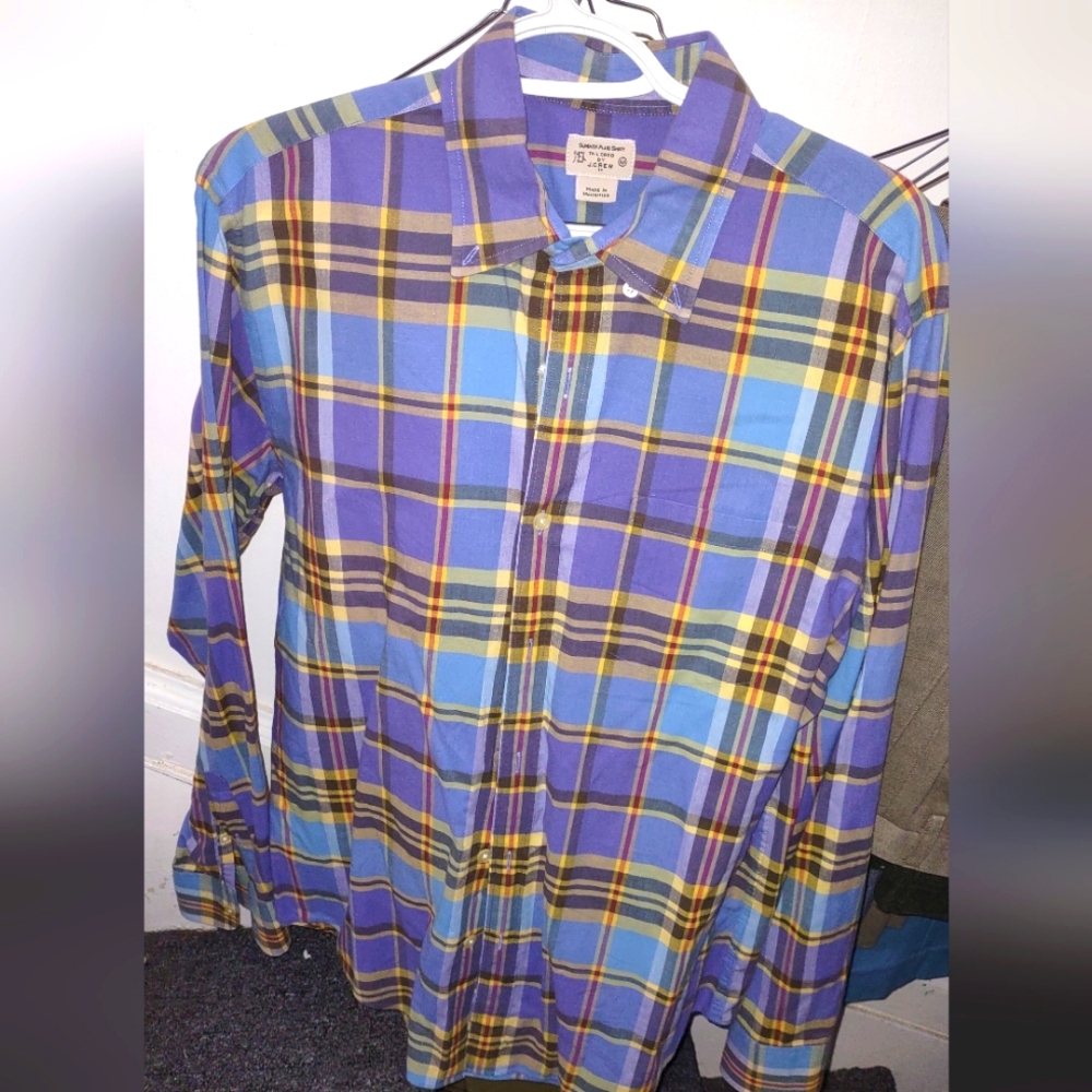 J Crew Plaid Button Down, Medium, Perfect For Easter